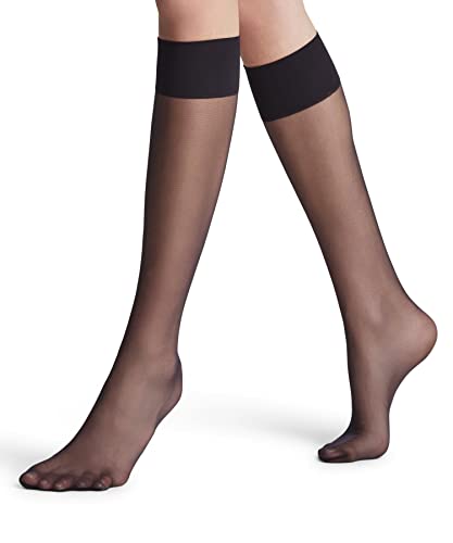 FALKE Damen Kniestrümpfe Pure Matt 20 DEN W KH Transparent einfarbig 1 Paar, Schwarz (Black 3009), 35-38 von FALKE