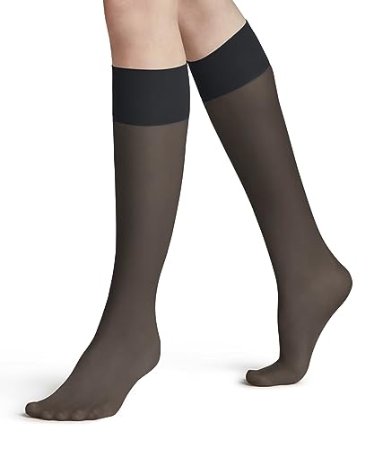 FALKE Damen Kniestrümpfe Pure Matt 20 DEN W Kh transparent einfarbig 1 Paar, Grau Graphite 3146, 39-42 von FALKE