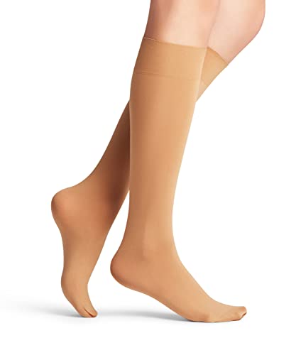 FALKE Damen Kniestrümpfe Seidenglatt 40 DEN W Kh halb-blickdicht einfarbig 1 Paar, Hautfarben Powder 4169, 35-38 von FALKE