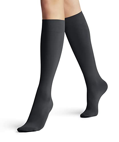 FALKE Damen Kniestrümpfe Seidenglatt 40 DEN W Kh halb-blickdicht einfarbig 1 Paar, Grau Graphite 3146, 35-38 von FALKE