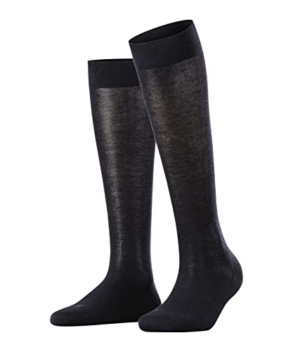 FALKE Damen Kniestrümpfe Sensitive London W KH Baumwolle mit Komfortbund 1 Paar, Blau (Dark Navy 6370), 35-38 von FALKE