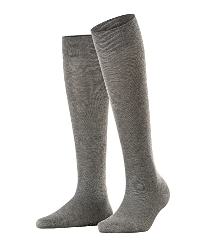 FALKE Damen Kniestrümpfe Sensitive London W KH Baumwolle mit Komfortbund 1 Paar, Grau (Light Grey Melange 3390) neu - umweltfreundlich, 35-38 von FALKE