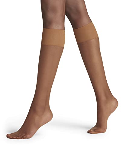 FALKE Damen Kniestrümpfe Shelina 12 DEN W KH Ultra-Transparent einfarbig 1 Paar, Braun (Noisette 5109), 39-42 von FALKE