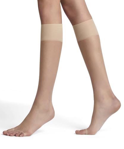 FALKE Damen Kniestrümpfe Shelina Toeless 12 DEN W Kh ultra-transparent einfarbig 1 Paar, Hautfarben Crystal 4409, 35-38 von FALKE