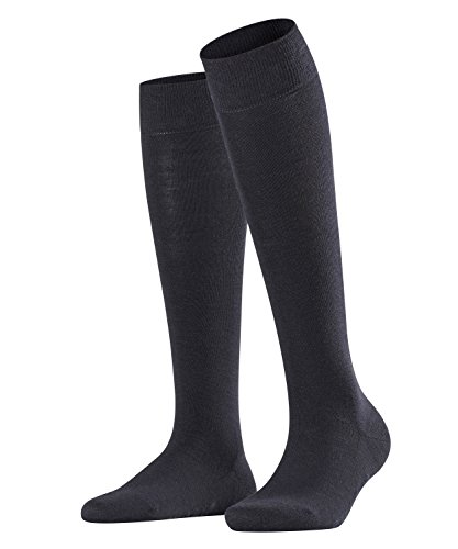 FALKE Damen Kniestrümpfe Softmerino W Kh Wolle Baumwolle lang einfarbig 1 Paar, Blau Dark Navy 6379, 39-40 von FALKE