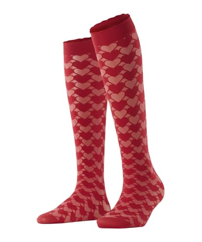 FALKE Damen Kniestrümpfe Sweet Thing W KH weiches Material gemustert 1 Paar, Rot (Scarlet 8228), 35-38 von FALKE