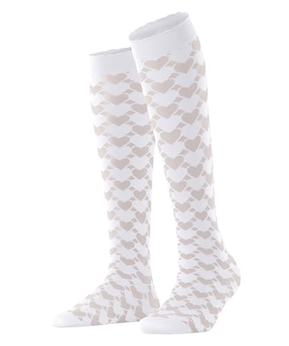 FALKE Damen Sweet Thing 25 DEN W KH weiches Material Gemustert 1 Paar Kniestrümpfe, Weiß (White 2209), 39-42 von FALKE