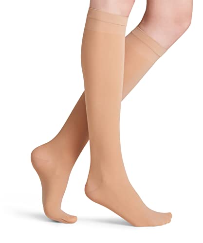 FALKE Damen Kniestrümpfe Vitalize 40 DEN W KH Halb-Blickdicht mit Kompression 1 Paar, Beige (Cocoon 4059), 35-38 von FALKE