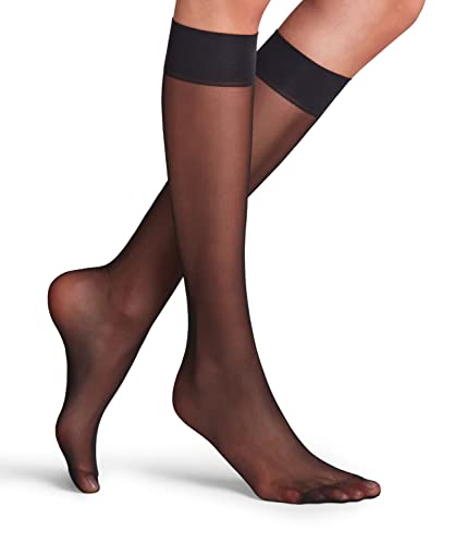 FALKE Damen Kniestrümpfe Matt Deluxe 20 DEN W KH Transparent einfarbig 1 Paar, Schwarz (Black 3009), 35-38 von FALKE