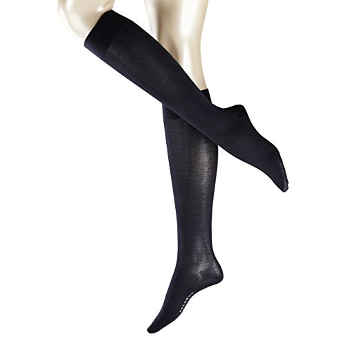 FALKE Damen Kniestrumpf Cotton Touch 2er Pack, Größe:35-38;Farbe:Dark Navy (6379) von FALKE