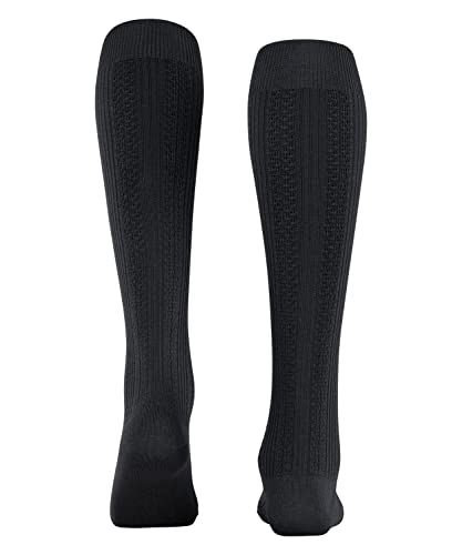 FALKE Damen Kniestrümpfe Knit Caress, Nachhaltige Biologische Baumwolle Wolle, 1 Paar, Schwarz (Black 3000), 35-38 von FALKE