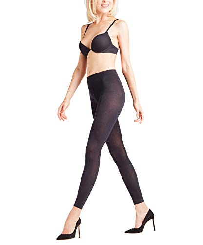 FALKE Damen Leggings Cotton Touch W LE Baumwolle einfarbig 1 Stück, Schwarz (Black 3009), S von FALKE