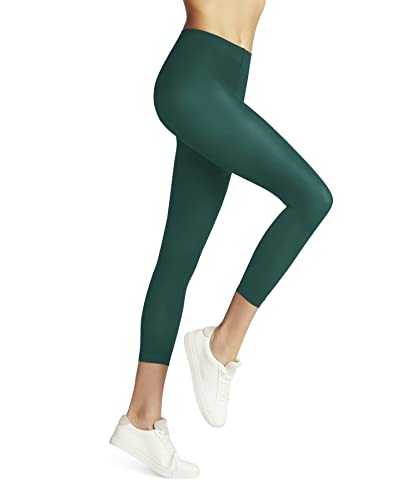 FALKE Damen Leggings Pure Matt 50 DEN Capri W LE halb-blickdicht einfarbig 1 Stück, Türkis (Verdigris 7426) neu - umweltfreundlich, S von FALKE