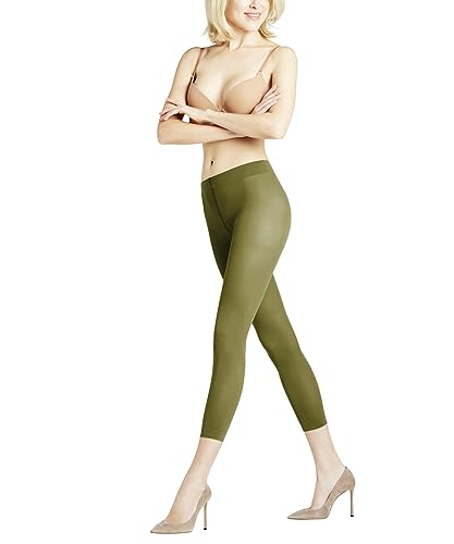 FALKE Damen Leggings Pure Matt 50 DEN Capri W LE halb-blickdicht einfarbig 1 Stück, Grün (Cactus 7186), S-M von FALKE