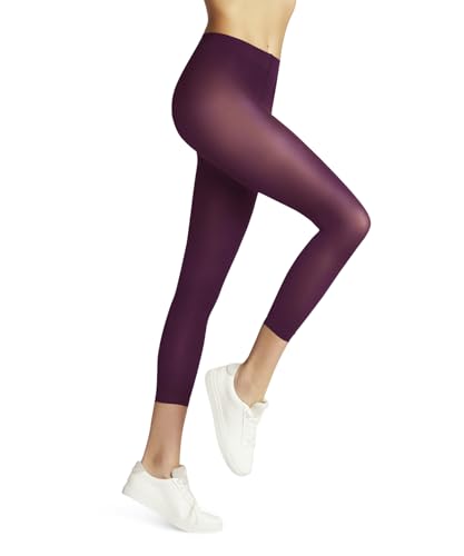 FALKE Damen Leggings Pure Matt 50 DEN Capri W Le halb-blickdicht einfarbig 1 Stück, Lila Hibiscus 8807, S von FALKE