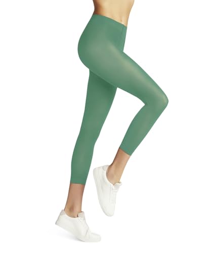 FALKE Damen Leggings Pure Matt 50 DEN Capri W Le halb-Blickdicht einfarbig 1 Stück, Türkis Ocean Green 7506, S von FALKE
