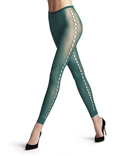 FALKE Damen Leggings Supersize Net W LE transparent gemustert 1 Stück, Türkis (Verdigris 7426), M von FALKE
