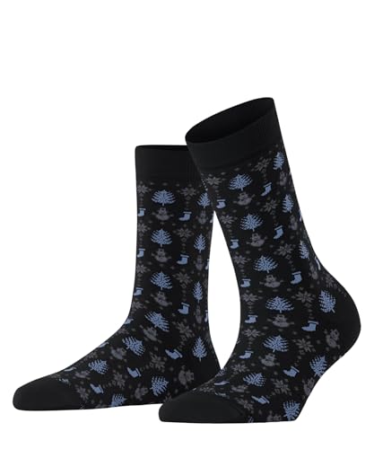 FALKE Damen Socken Merry Party W So Baumwolle gemustert 1 Paar, Schwarz Black 3000, 39-42 von FALKE