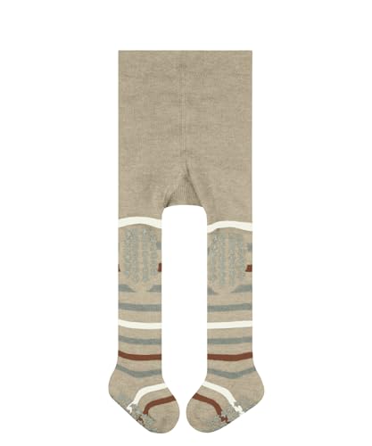 FALKE Unisex Baby Strumpfhose Multi Stripe B Ti Baumwolle rutschhemmende Noppen 1 Stück, Beige Sand Melange 4651, 74-80 von FALKE
