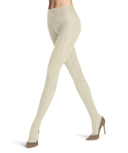 FALKE Damen Needlepoint W TI Baumwolle Wolle einfarbig 1 Stück Strumpfhose, Weiß (Off-White 2010), 36-38 von FALKE