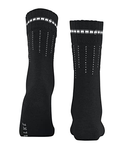 FALKE Damen Socken Neon Knit, Nachhaltige Biologische Baumwolle Wolle, 1 Paar, Schwarz (Black 3000), 39-42 von FALKE
