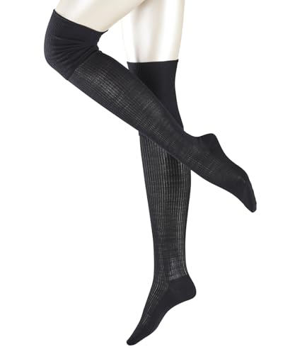 FALKE Damen Overknee-Socken No. 3 W Ok Wolle Seide lang einfarbig 1 Paar, Schwarz Black 3009, 35-36 von FALKE
