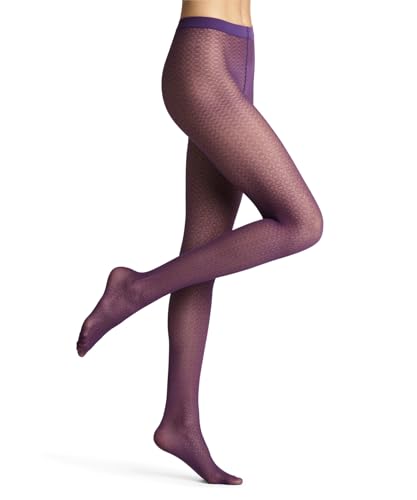 FALKE Damen Particle 20 DEN W Ti transparent Gemustert Strumpfhose, Rot Wineberry 8761, L von FALKE