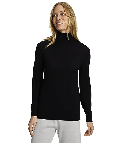 FALKE Damen Pullover Basic Roll Neck New Merino W Pu Wolle elegant klassisch für Business und Freizeit mit Rollkragen 1 Stück, Schwarz Black 3000, M von FALKE