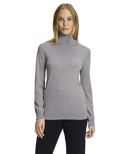 FALKE Damen Pullover Basic Roll Neck New Merino W Pu Wolle elegant klassisch für Business und Freizeit mit Rollkragen 1 Stück, Grau Light Grey 3400, M von FALKE