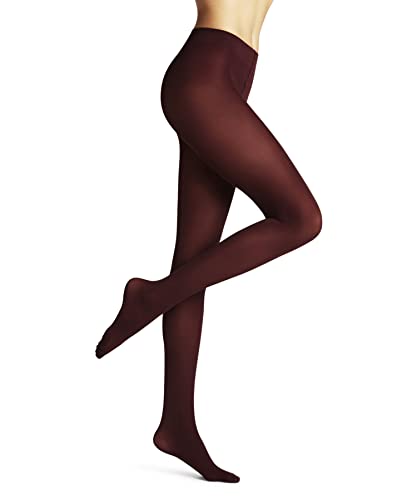 FALKE Damen Pure Matt 50 DEN Strumpfhose halb blickdicht matt reißfest druckfreier Komfortbund Feinstrumpfhose verstärkte Fußspitze feiner Naht feines weiches Material 1 Stück, Rot (Barolo 8596), M von FALKE