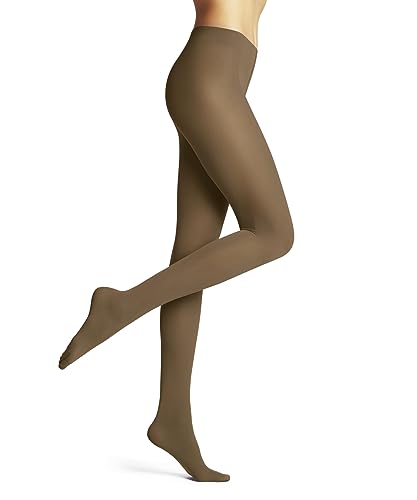 FALKE Damen Pure Matt 50 DEN Strumpfhose halb blickdicht matt reißfest druckfreier Komfortbund Feinstrumpfhose verstärkte Fußspitze feiner Naht feines weiches WE CARE Material 1 Stück, Braun (Wholegrain 5017), L von FALKE