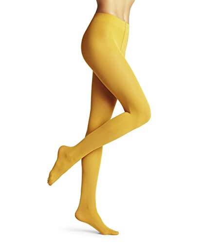 FALKE Damen Strumpfhose Pure Matt 50 DEN W Ti halb-blickdicht einfarbig 1 Stück, Gelb Amber 1851, S-M von FALKE