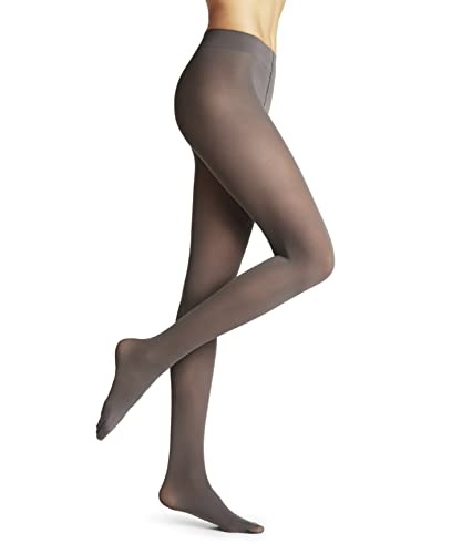 FALKE Damen Pure Matt 50 DEN Strumpfhose halb blickdicht matt reißfest druckfreier Komfortbund Feinstrumpfhose verstärkte Fußspitze feiner Naht feines weiches WE CARE Material 1 Stück, Grau (Platinum 3903), S-M von FALKE