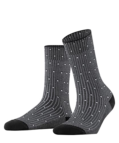 FALKE Damen Socken Rib Dot, Nachhaltige Biologische Baumwolle, 1 Paar, Schwarz (Black 3000), 41-42 von FALKE