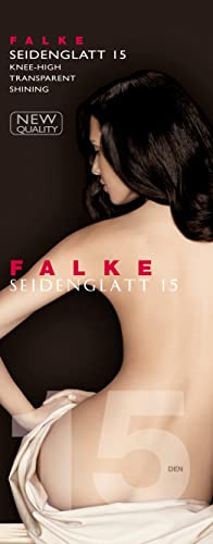 FALKE Damen Seidenglatt 15 DEN W Kh transparent einfarbig Kniestrümpfe, Grau Carbon 3275, 3-5 von FALKE