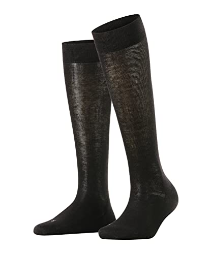 FALKE Damen Kniestrümpfe Sensitive London W Kh Baumwolle mit Komfortbund 1 Paar, Schwarz Black 3000, 35-38 von FALKE