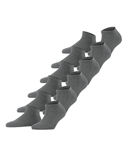 FALKE Damen Sneakersocken Happy Multipack W Sn Baumwolle kurz einfarbig 6 Paar, Grau Light Grey Melange 3390, 39-42 von FALKE