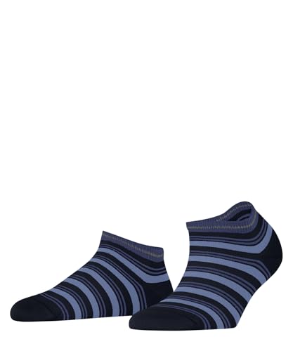 FALKE Damen Sneakersocken Smart Stripe W Sn Baumwolle kurz gemustert 1 Paar, Blau Space Blue 6116, 35-38 von FALKE