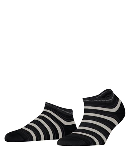 FALKE Damen Sneakersocken Smart Stripe W Sn Baumwolle kurz gemustert 1 Paar, Schwarz Black 3000, 39-42 von FALKE
