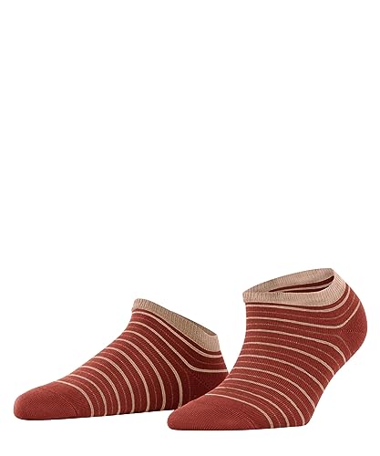 FALKE Damen Sneakersocken Stripe Shimmer, Baumwolle, 1 Paar, Rot (Orange 8655), 35-38 von FALKE