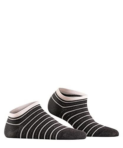 FALKE Damen Sneakersocken Stripe Shimmer W SN Baumwolle kurz gemustert 1 Paar, Grau (Anthracite Melange 3080), 39-42 von FALKE