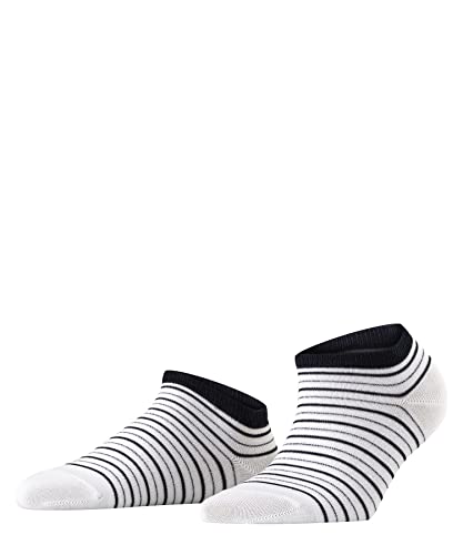 FALKE Damen Sneakersocken Stripe Shimmer W SN Baumwolle kurz gemustert 1 Paar, Weiß (White 2000), 39-42 von FALKE