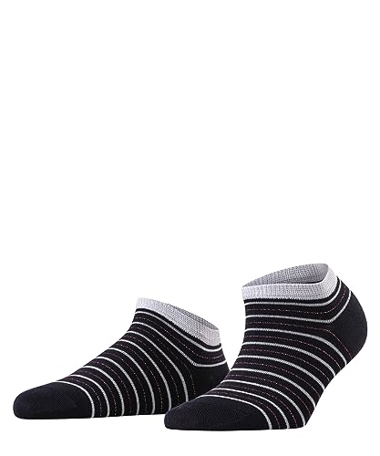 FALKE Damen Sneakersocken Stripe Shimmer W SN Baumwolle kurz gemustert 1 Paar, Blau (Dark Navy 6370), 35-38 von FALKE