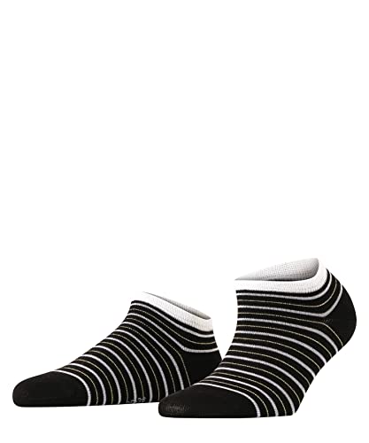 FALKE Damen Sneakersocken Stripe Shimmer W SN Baumwolle kurz gemustert 1 Paar, Schwarz (Black 3000), 35-38 von FALKE