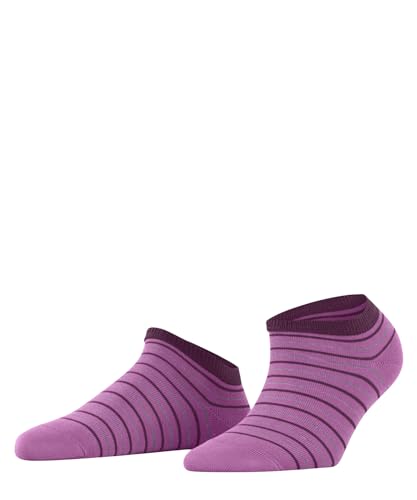 FALKE Damen Sneakersocken Stripe Shimmer W Sn Baumwolle kurz gemustert 1 Paar, Rot Lipstick 8350, 35-38 von FALKE