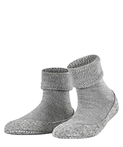 FALKE Damen Cosyshoe Wolle Rutschhemmende Noppen 1 Paar Hausschuh-Socken, Blickdicht, Grau (Light Grey 3400), 37-38 von FALKE