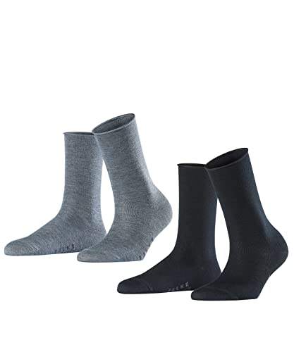 FALKE Damen Socken Active Breeze Multipack W So Lyocell einfarbig 2 Paar, Mehrfarbig Black Grey 0020, 35-38 von FALKE