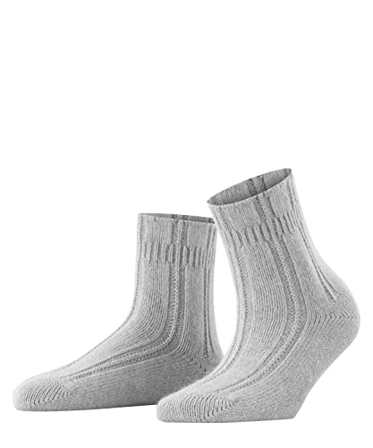 FALKE Damen Socken Bedsock W SO Angorawolle dick gemustert 1 Paar, Grau (Silver 3290), 35-38 von FALKE