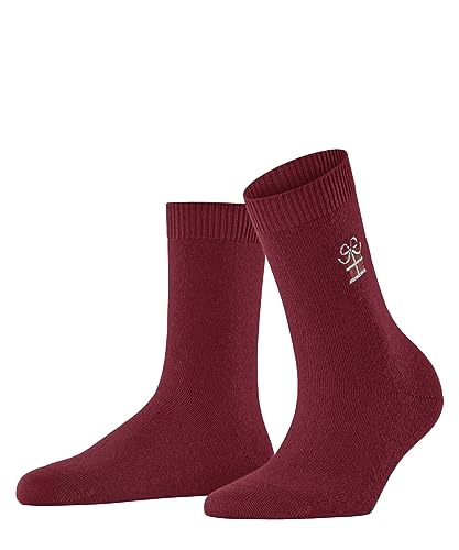 FALKE Damen Socken Cosy Wool X-Mas Gift Wolle Kaschmir gemustert 1 Paar, Rot (Scarlet 8228), 35-38 von FALKE