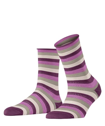 FALKE Damen Socken Dopamine Stripe W SO Lyocell gemustert 1 Paar, Lila (Hibiscus 8807), 35-38 von FALKE